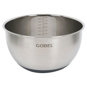 Edelstahl Rührschüssel mit Silikonboden - Gobel 24 cm
