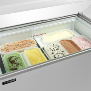 Vitrine à Crème Glacée TEFCOLD - 264 L: Congélateur Décoratif pour Glaces