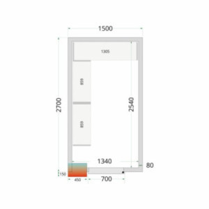 Kühlraumplatte TEFCOLD - Isolierung 80 mm - Volumen 6,94 m³