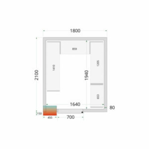 TEFCOLD Kühlraumplatte 1800x2100x2120 mm - Polyurethan-Isolierung