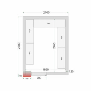 Kühlraumplatte TEFCOLD 2100x2700x2200 mm - Isolierung 120mm