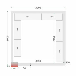 Kühlraumplatte TEFCOLD - 3000x3000x2200 mm: Leistungsstarke Isolierung