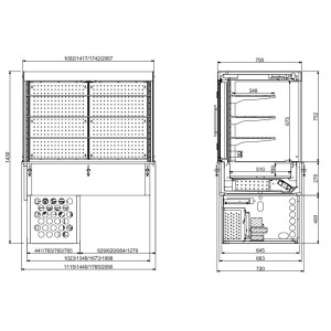 Drop-In Wall Refrigerated Display Case - L 1440 x D 720 mm - CombiSteel