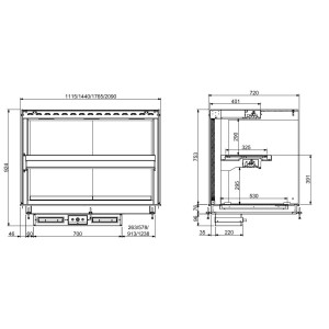 Drop-In Heated Display with Vitroceramic Plate - L 1440 x D 720 mm - CombiSteel