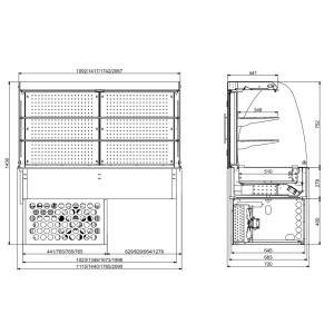 Refrigerated Wall Display Case Curved CombiSteel - Roll-Up 1440x720 mm