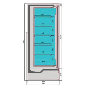 Wandkühlvitrine Mike mit 2 Türen - CombiSteel - 1,98 m²