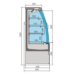 Vitrine Réfrigérée Murale Bombée Noah - Portes Coulissantes, Efficacité Energétique - CombiSteel