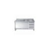 Stainless Steel Base Cabinet with Backsplash GN 1/1 - 2 Doors and 3 Drawers - L 2000 x D 700 mm - CombiSteel