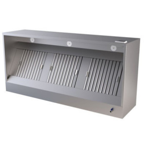 Hotte Murale Cubique Complète - 2400 mm - Avec Moteur, Led et Variateur - CombiSteel