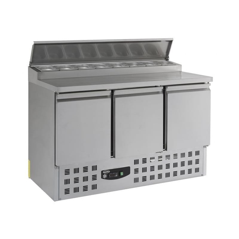 Refrigerated Saladette 3 Doors - 8 GN 1/6 Pans - 392 L CombiSteel