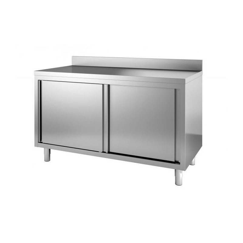 Stainless Steel Low Cabinet with Backsplash - Combisteel, 2000x700mm