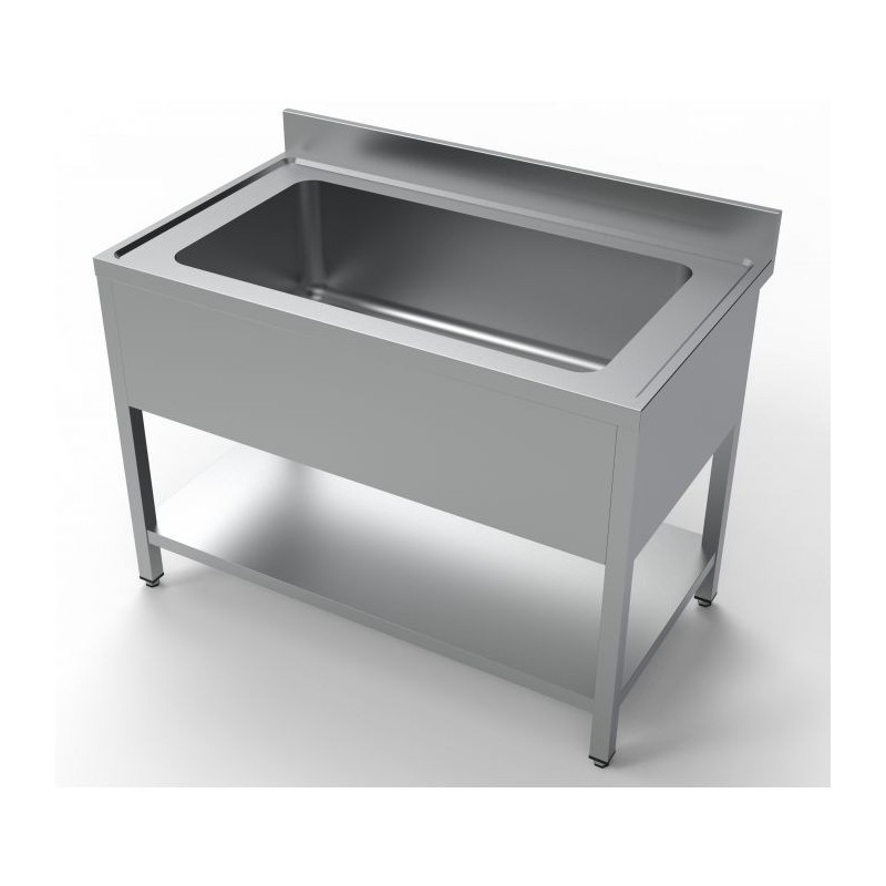 Professional stainless steel sink - 1 basin with shelf | CombiSteel