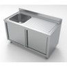 Sink Unit 1 Bowl and Drainer on the Right - L 1400 x D 700 mm - CombiSteel