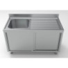 Sink Unit 1 Bowl and Drainer on the Right - L 1400 x D 700 mm - CombiSteel