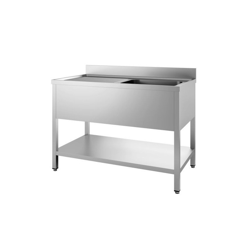 Plonge 1 Bac et Egouttoir à Gauche Inox 304 - L 2000 x P 700 mm - CombiSteel