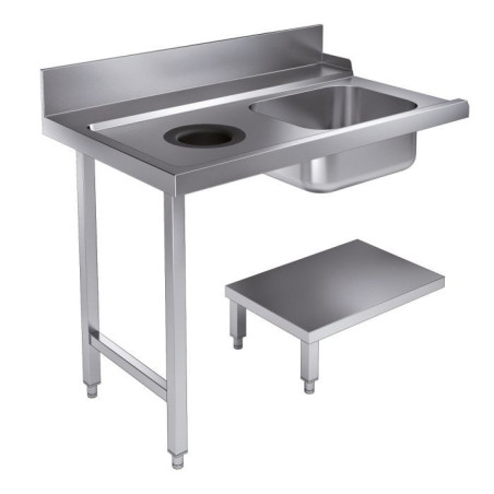 Stainless steel loading table - Waste hole on the left | CombiSteel