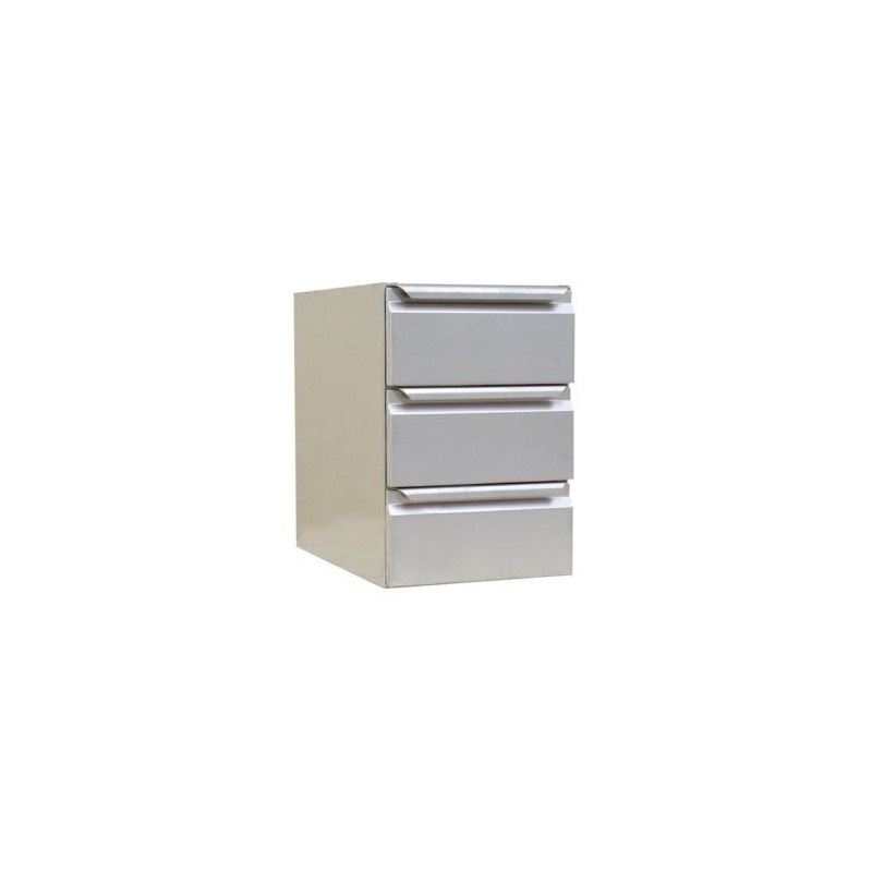 Block 3 Drawers Stainless Steel Table | CombiSteel - 400x630 mm