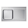 1 Bowl Stainless Steel Sink with Right Drainer - Robust for Pro Kitchen