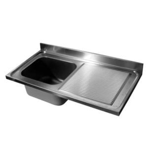 1 Bowl Stainless Steel Sink with Right Drainer - Robust for Pro Kitchen