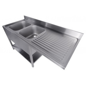 2 Professional Stainless Steel Sinks - Dishwasher Passage