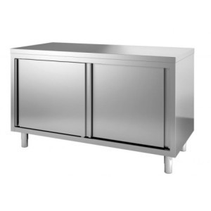 Stainless Steel Low Cabinet with 2 Sliding Doors | Professional Kitchen Storage