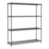 4-Level Detachable Shelf Black - L 1500 x D 450 mm - Robust & Spacious