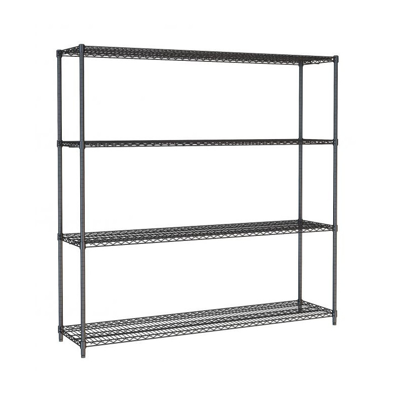 4-Tier Detachable Shelf Black 1800 mm - CombiSteel | Efficient & Robust Storage