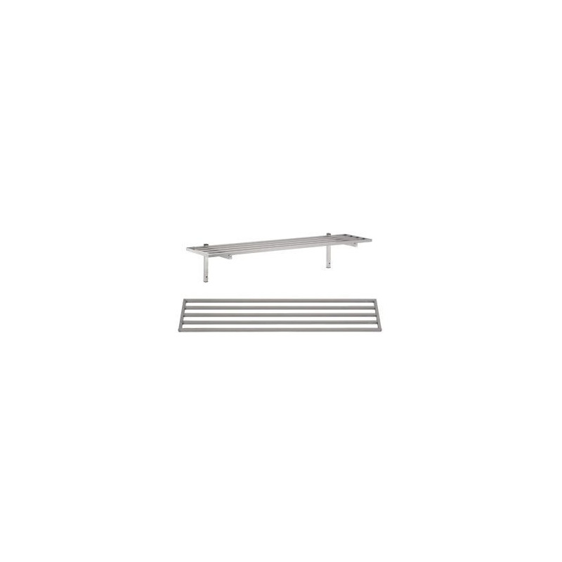 Stainless Steel Barred Wall Shelf - Wall Supports in Steel