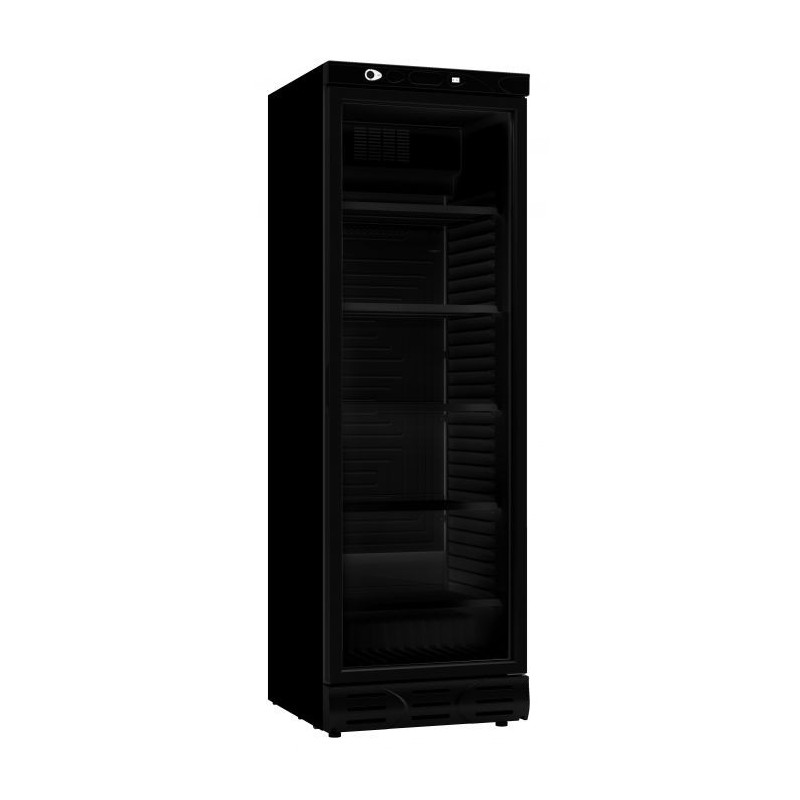 Black Glass Door Beverage Refrigerated Cabinet - 382 L