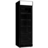 Black Glass Door Beverage Refrigerated Cabinet with Canopy - 382 L