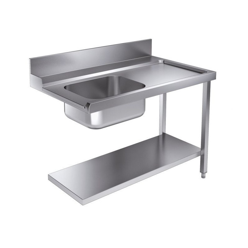 Table d'approvisionnement inox CombiSteel 1200x750 mm avec étagère et dosseret