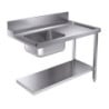 Table d'approvisionnement inox CombiSteel 1200x750 mm avec étagère et dosseret