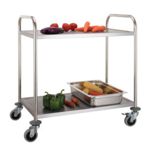 Stainless Steel Detachable Trolley with 2 Levels - Versatile for Professional Kitchen