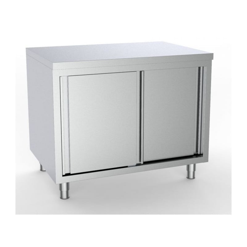 Meuble Inox Bas 2 Portes - Dimensions 1600x600 - Inox AISI 430