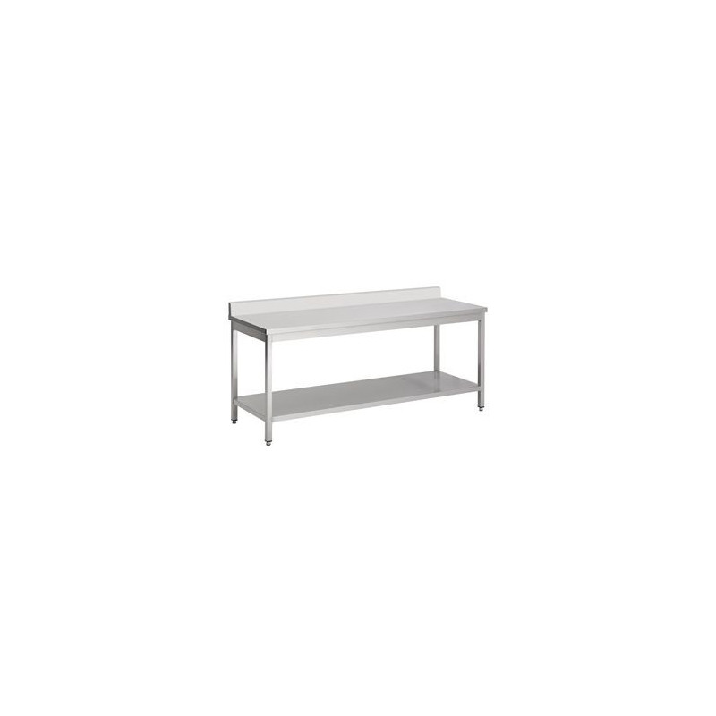 Table Inox avec Dosseret et Etagère - L 1800 x P 600 mm