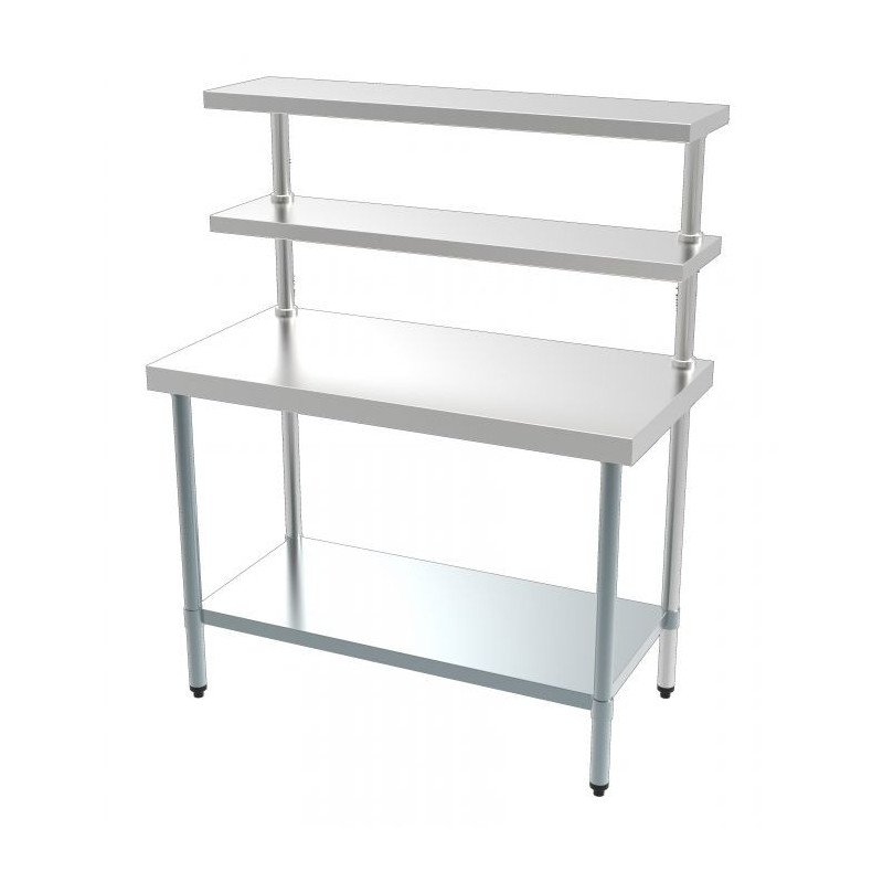 Stainless Steel Table 2 Shelves CombiSteel L 1500 x D 600 mm