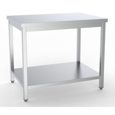 Stainless Steel Table with Shelf - L 800 x D 700 mm