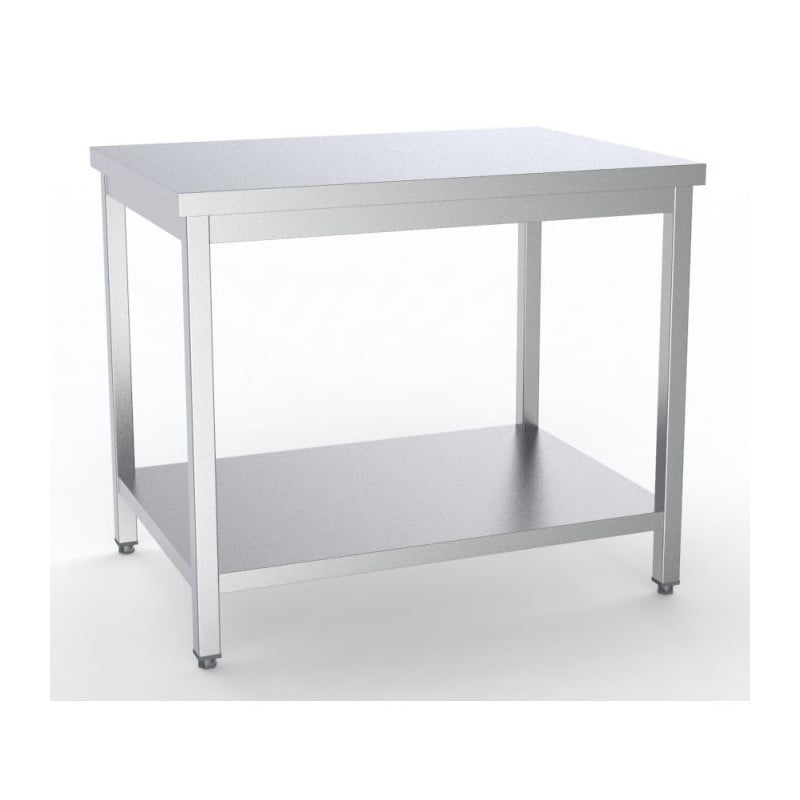 Stainless Steel Table with Shelf - L 900 x D 600 mm