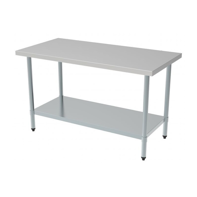 Stainless Steel Table with Shelf - Dimensions L 1700 x D 600 mm - Combisteel