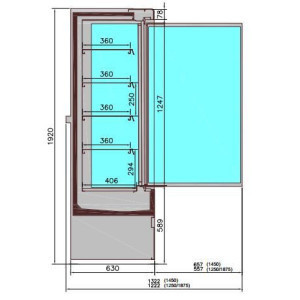 Jamie 2-Door Wall-Mounted Refrigerated Display Case - CombiSteel, Optimal Conservation