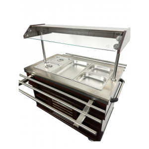 Buffet Chaud CombiSteel - Acier Inoxydable GN 1/1 & Éclairage LED