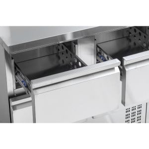 Positive Refrigerated Table - 4 Drawers GN 1/2 - Dynasteel