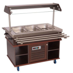 Buffet Chaud CombiSteel - Acier Inoxydable GN 1/1 & Éclairage LED