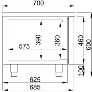 Positive Kühltisch GN 1/1 360 L - 4 Schubladen - Edelstahl