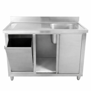 1 Bowl Sink Unit with Backsplash and Bin - 1200 x 600 mm - Dynasteel