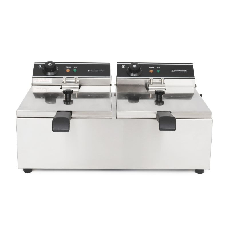 Professionelle Fritteuse Dynasteel - 2 x 10 L | Kapazität 20 L | Edelstahl | Leistung 2 x 3000 W