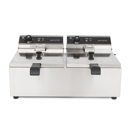 Professional deep fryer Dynasteel - 2 x 10 L | Capacity 20 L | Stainless steel | Power 2 x 3000 W