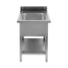 Spülbecken 1 Becken mit Rückwand und Regal - L 600 x T 700 mm - Dynasteel