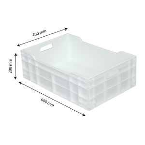 Vollkiste 40 L - 600 x 400 - Weiß - Gilac
