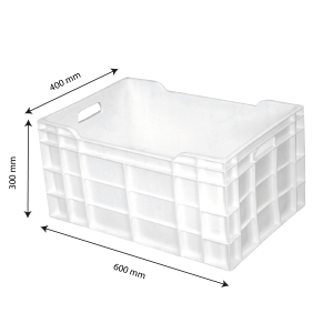 Vollkiste 60 L - 600 x 400 - Weiß - Gilac